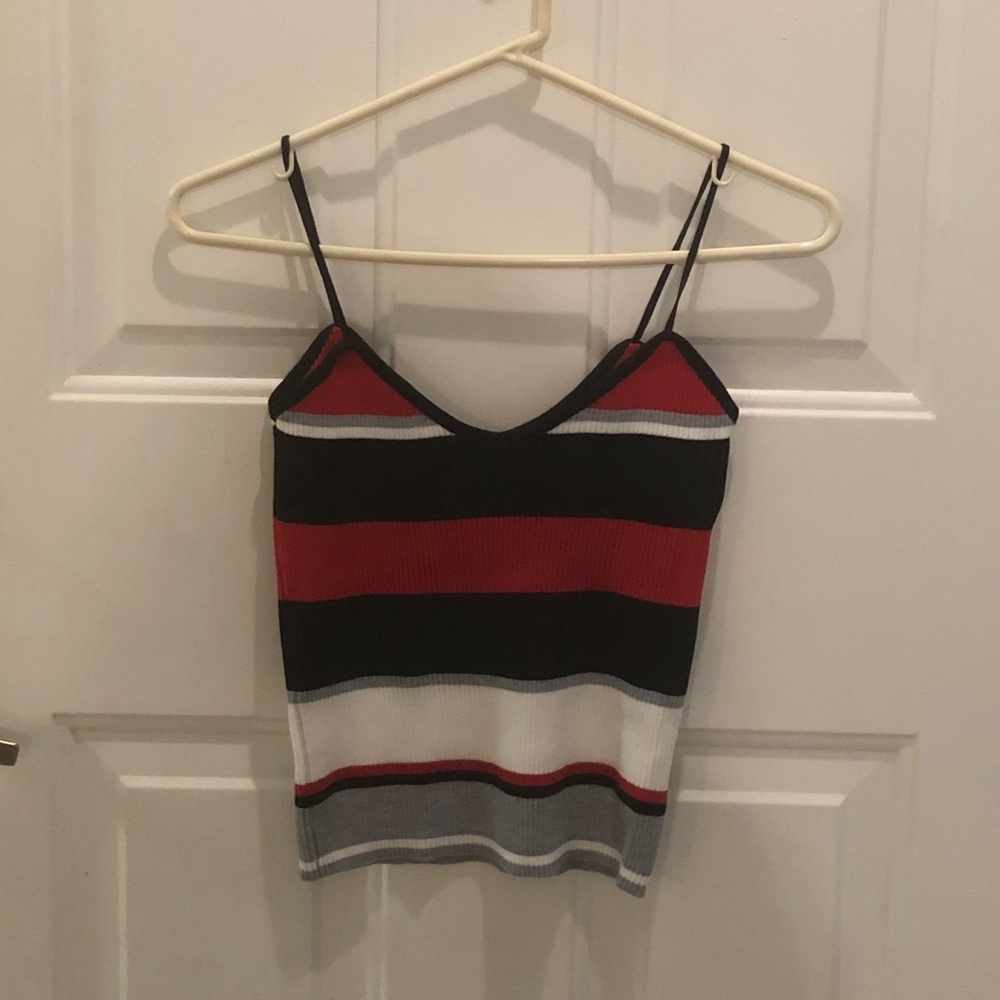 Shein ‫Colorblock Striped Rib-Knit Cami Top M NWT